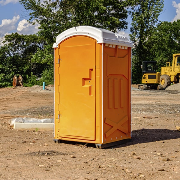 how often are the portable restrooms cleaned and serviced during a rental period in Dale